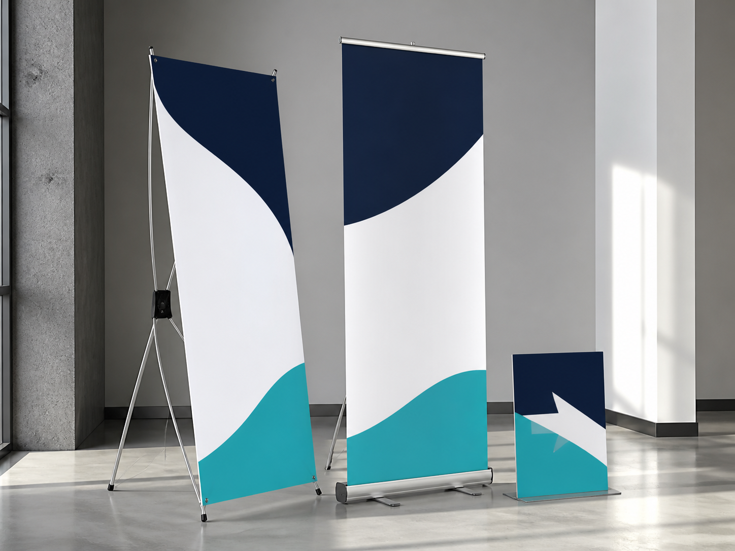 ستاند X Banner ورول أب ولوحة عرض مطبوعة